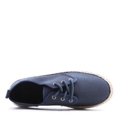 Mix-material sneakers with laces