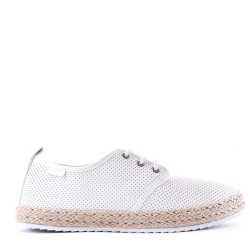 Mix-material sneakers with laces