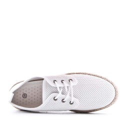 Mix-material sneakers with laces