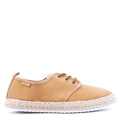 Mix-material sneakers with laces