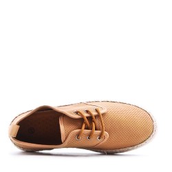 Mix-material sneakers with laces