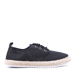 Mix-material sneakers with laces