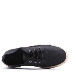 Mix-material sneakers with laces