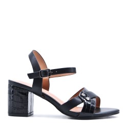 Faux leather heeled sandal