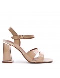 Faux leather heeled sandal