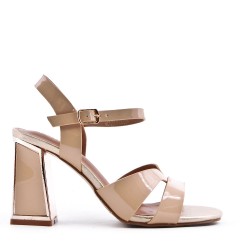 Faux leather heeled sandal