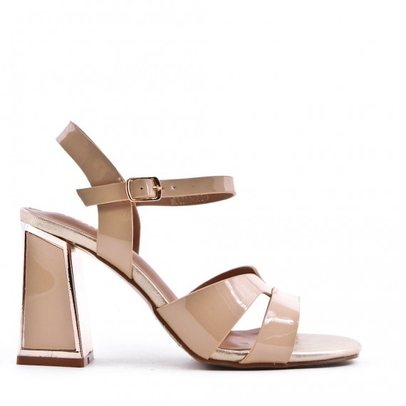 Faux leather heeled sandal