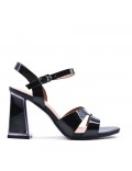 Faux leather heeled sandal