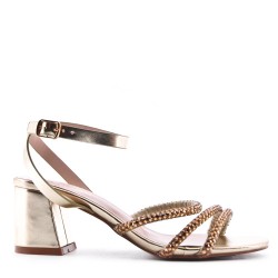 Faux leather heeled sandal