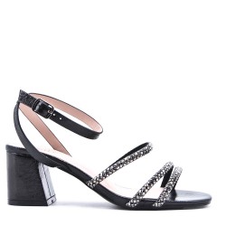 Faux leather heeled sandal