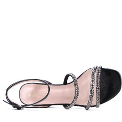 Faux leather heeled sandal