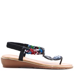 Flat sandals in faux leather for women