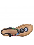 Flat sandals in faux leather for women