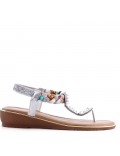 Flat sandals in faux leather for women