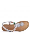 Flat sandals in faux leather for women