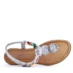 Flat sandals in faux leather for women