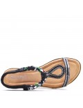 Flat sandals in faux leather for women