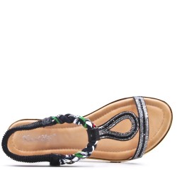 Flat sandals in faux leather for women