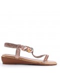 Flat sandals in faux leather for women