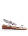 Flat sandals in faux leather for women