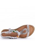 Flat sandals in faux leather for women