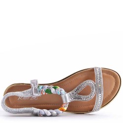 Flat sandals in faux leather for women