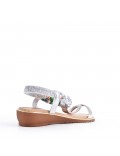 Flat sandals in faux leather for women