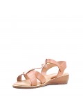 Flat sandals in faux leather for women