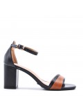 Faux leather heeled sandal