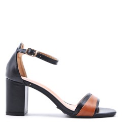 Faux leather heeled sandal