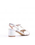 Faux leather heeled sandal