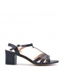 Faux leather heeled sandal