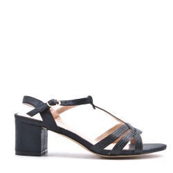 Faux leather heeled sandal