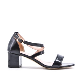 Faux leather heeled sandal