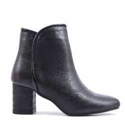 Faux leather ankle boot