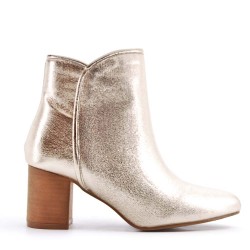 Faux leather ankle boot