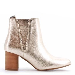 Faux leather ankle boot