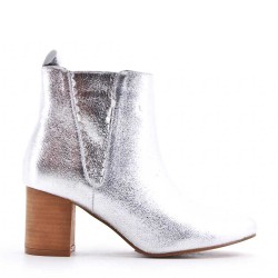 Faux leather ankle boot