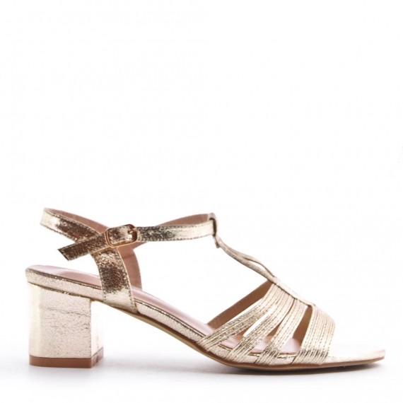 Faux leather heeled sandal