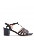 Faux leather heeled sandal