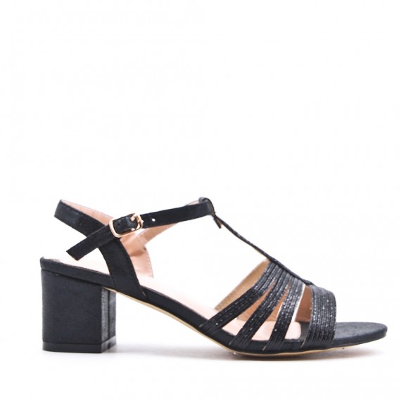 Faux leather heeled sandal