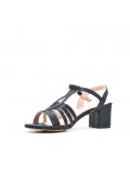 Faux leather heeled sandal