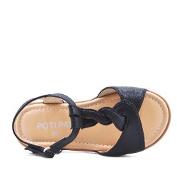 Sandale fille en simili cuir