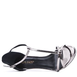 Faux leather heeled sandal