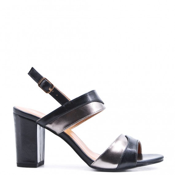 Faux leather heeled sandal