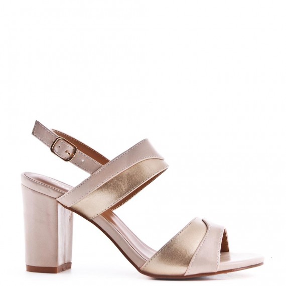 Faux leather heeled sandal