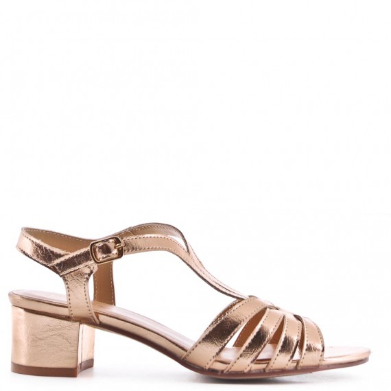 Faux leather heeled sandal