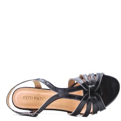 Faux leather heeled sandal