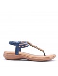 Flat sandals in faux leather for women