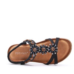 Flat sandals in faux leather for women